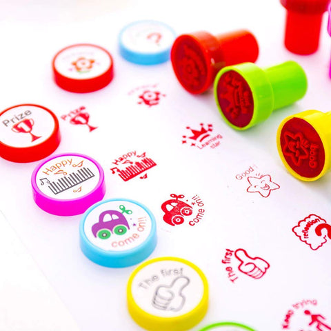 Rubber Stamps For Kids Set Of 10 Pcs With Different Emojis - EKT3882