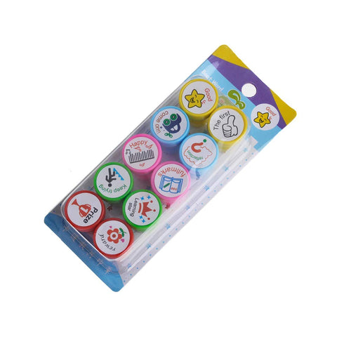 Rubber Stamps For Kids Set Of 10 Pcs With Different Emojis - EKT3882