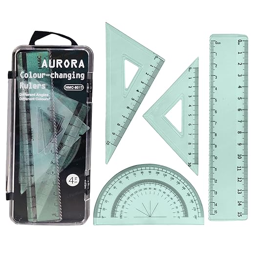 Colour Changing Protractor And Ruler Sets 4 In 1 - EKT3885