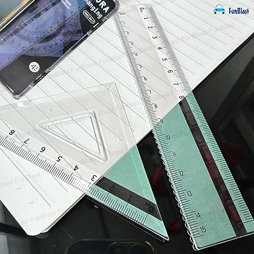 Colour Changing Protractor And Ruler Sets 4 In 1 - EKT3885