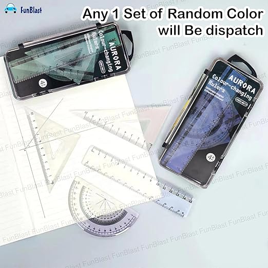 Colour Changing Protractor And Ruler Sets 4 In 1 - EKT3885
