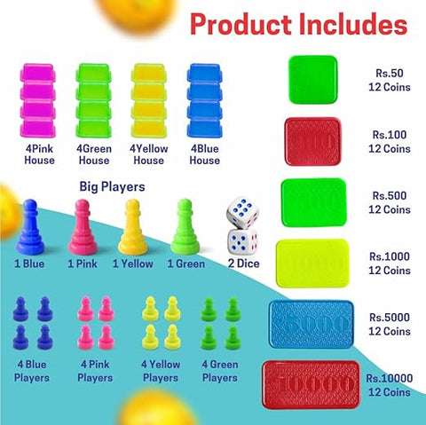 Business Game Board 5 In 1 Both Kids And Family - EKT3891