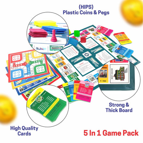Business Game Board 5 In 1 Both Kids And Family - EKT3891