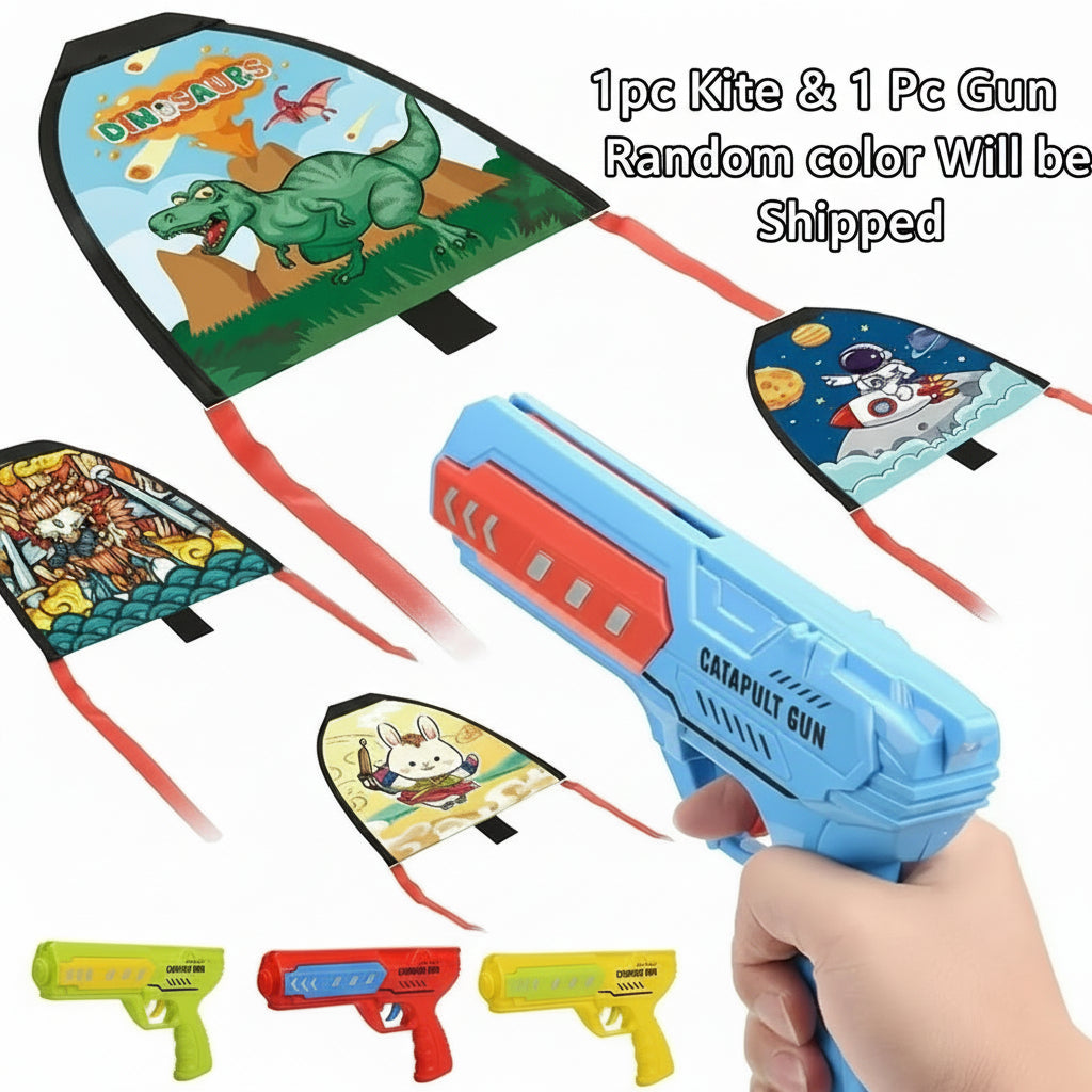 2 in 1  Kite Launcher Toy for Kids 1 Kite & 1 Gun (Random Color Will Be Shipped)