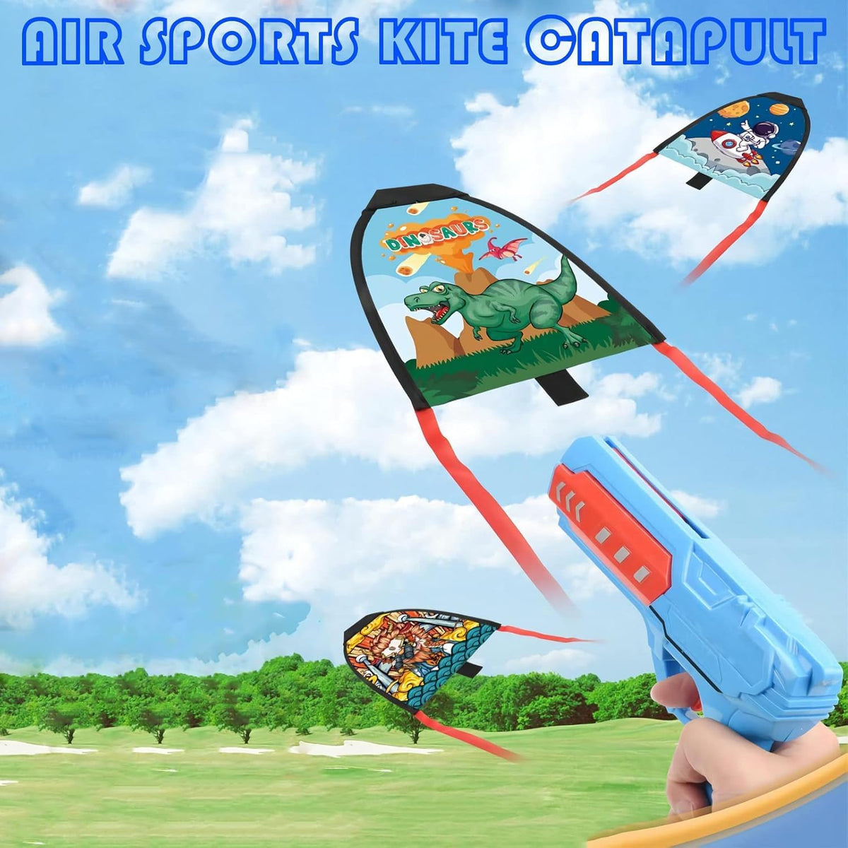 2 in 1  Kite Launcher Toy for Kids 1 Kite & 1 Gun (Random Color Will Be Shipped)