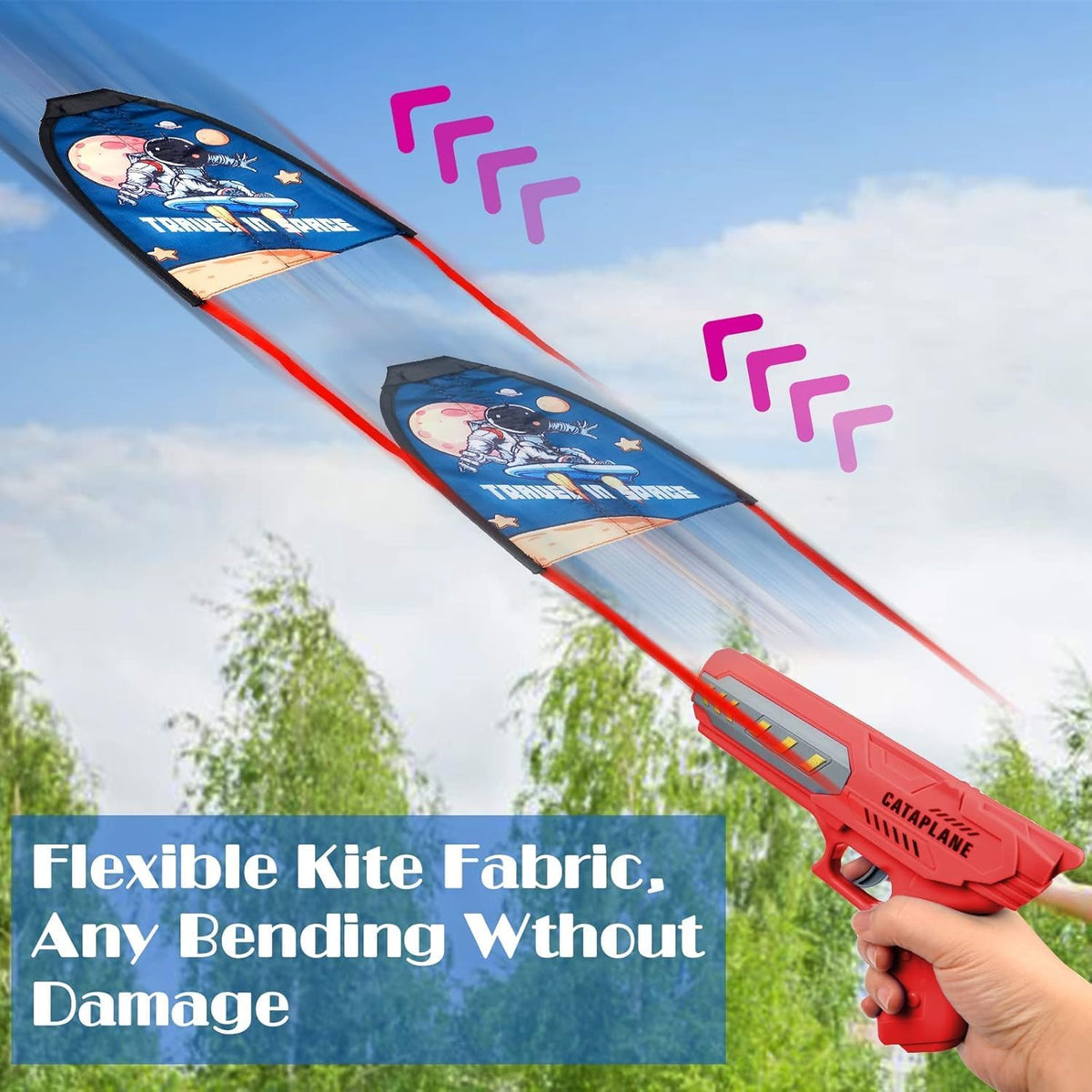 2 in 1  Kite Launcher Toy for Kids 1 Kite & 1 Gun (Random Color Will Be Shipped)