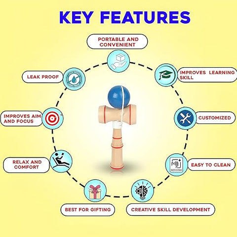 Wooden Ball Toss And Catch Game Toys For Kids - EKT3924