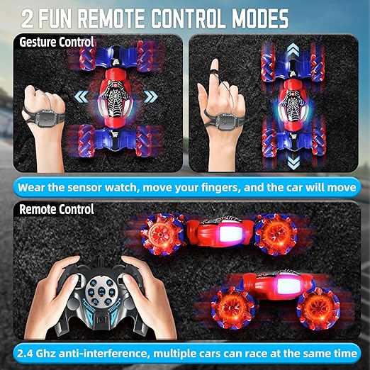 360 Degree Spider Themed RC Stunt Car - 1 Pc Random Design Will be shipped - EKT3959