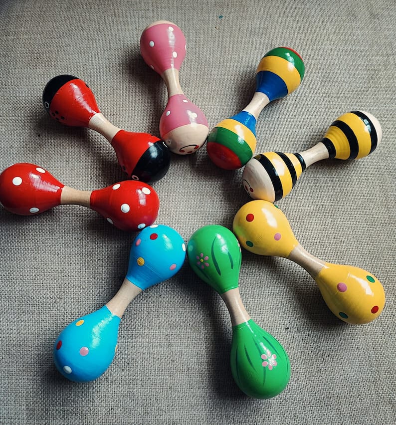 Wooden Baby Rattle Random Design - EKT3966