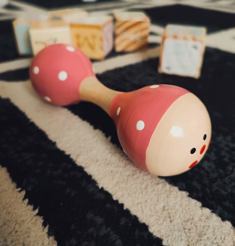 Wooden Baby Rattle Random Design - EKT3966