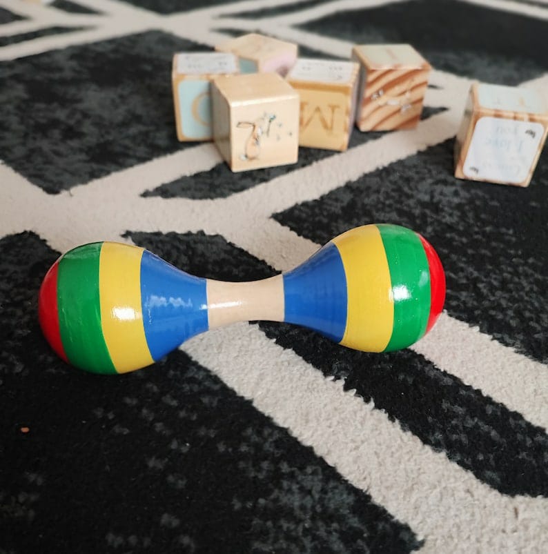 Wooden Baby Rattle Random Design - EKT3966