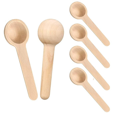 Set of 6 Reusable Cute Small Wooden Spoons for Kitchens - EKT3968