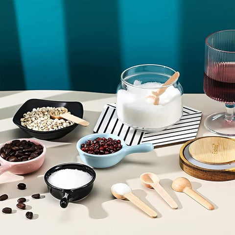 Set of 6 Reusable Cute Small Wooden Spoons for Kitchens - EKT3968