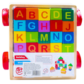 Educational Wooden Puzzle Alphabet Trolley 30 Cubes - EKT3976