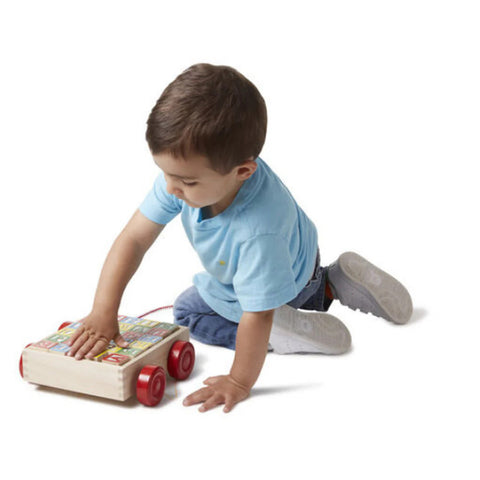 Educational Wooden Puzzle Alphabet Trolley 30 Cubes - EKT3976