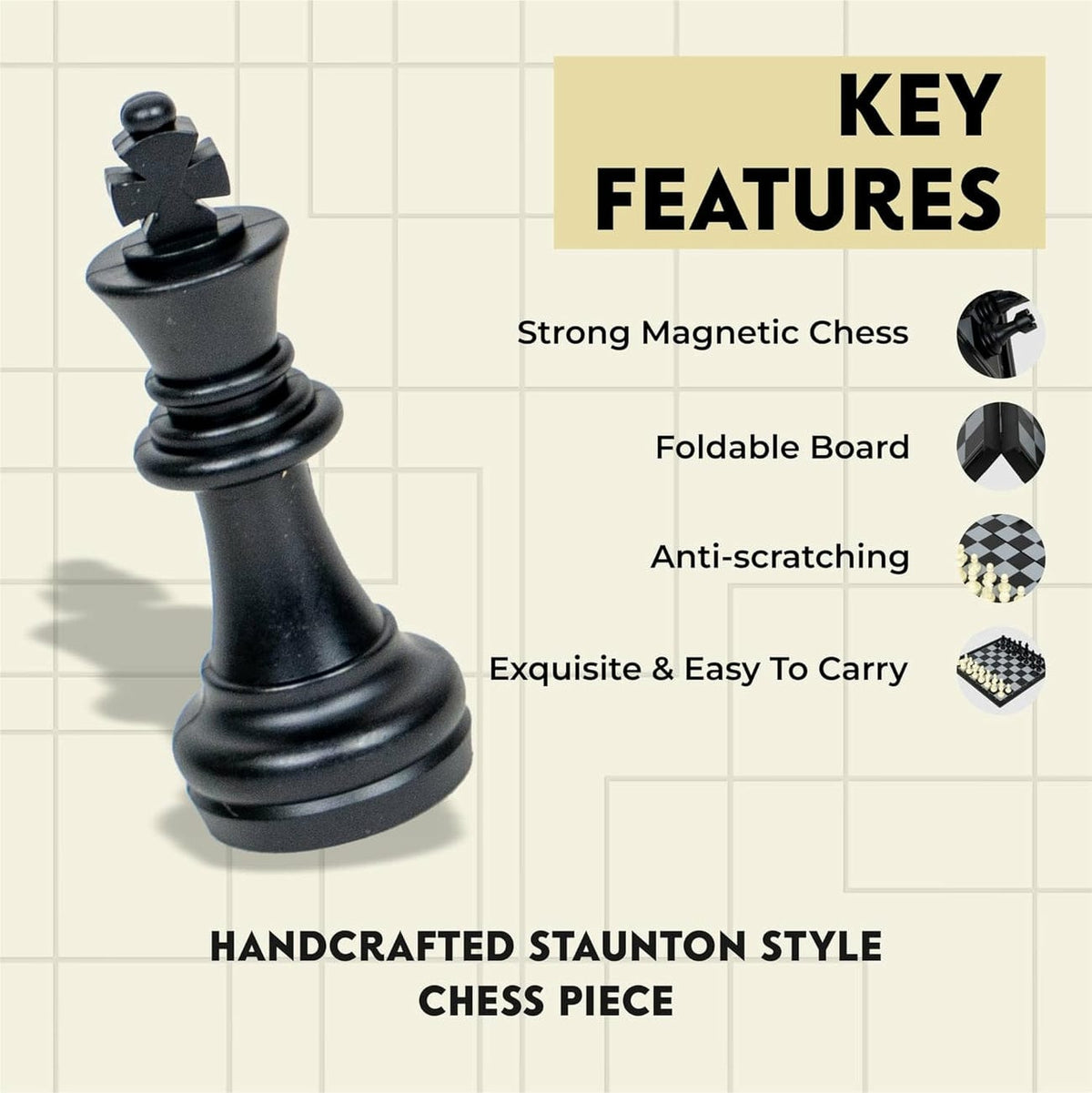 Foldable Mini Magnetic Chess Board - EKT3978