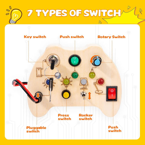 Wooden Switch Led Light Busy Board - EKT3979