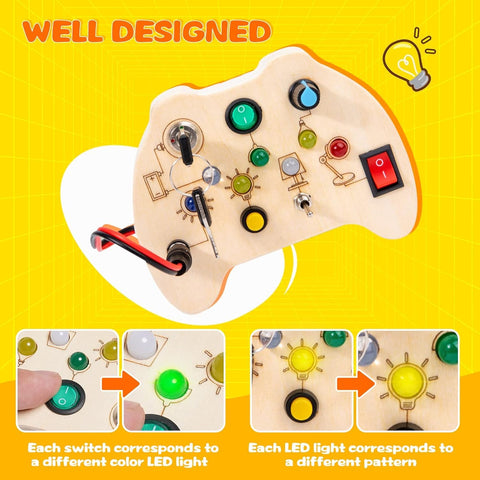 Wooden Switch Led Light Busy Board - EKT3979