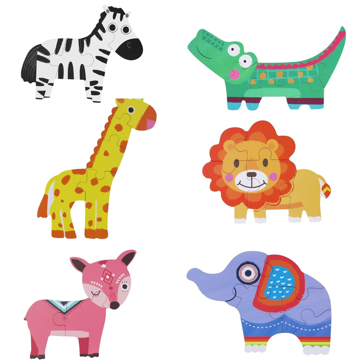 Zigsaw Animal Puzzle 6 In 1 - EKT3980