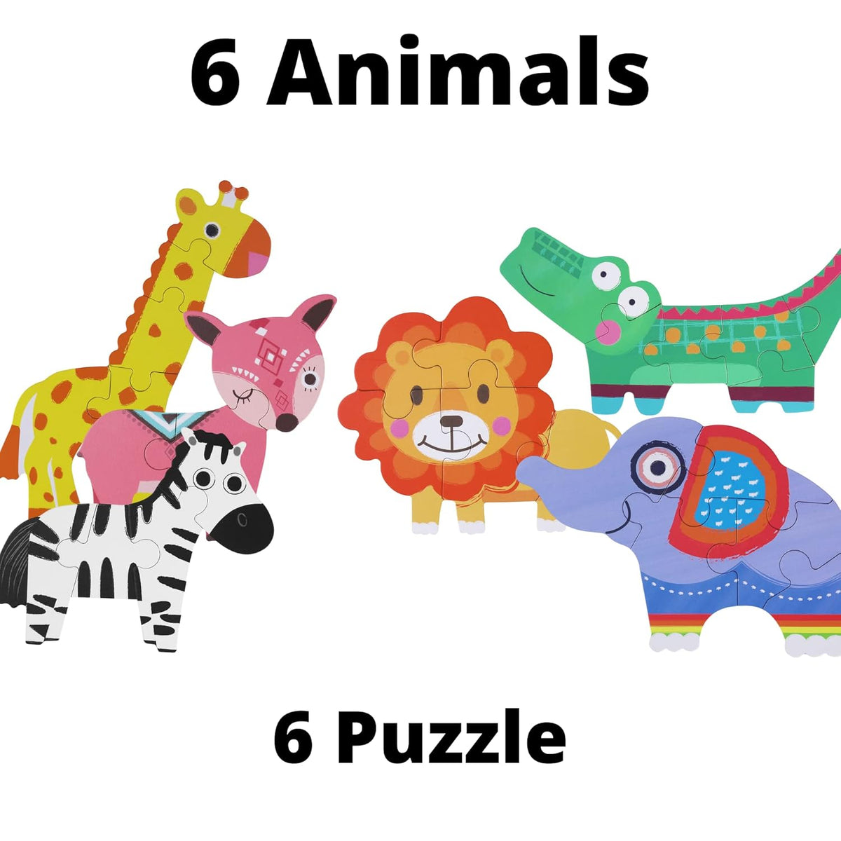 Zigsaw Animal Puzzle 6 In 1 - EKT3980
