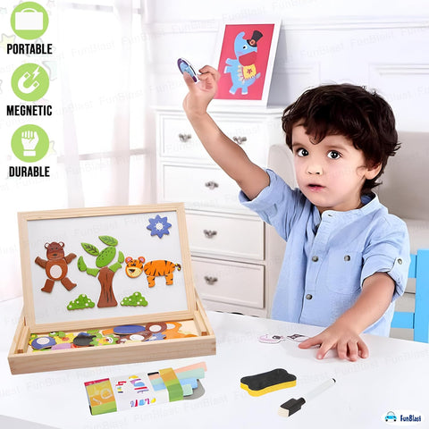 Multifunctional Magnetic Wooden Chalkboard Kids Educational Toys - EKT3982