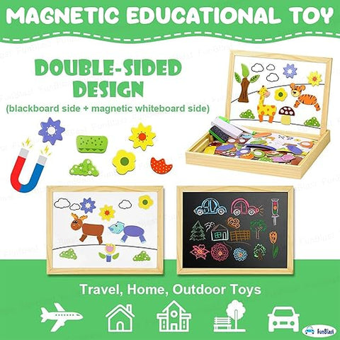 Multifunctional Magnetic Wooden Chalkboard Kids Educational Toys - EKT3982