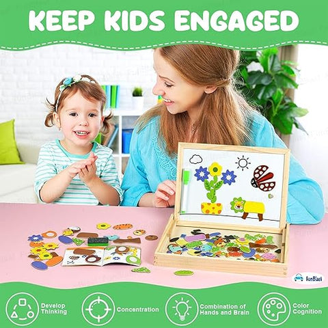 Multifunctional Magnetic Wooden Chalkboard Kids Educational Toys - EKT3982
