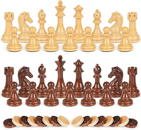 3 In 1 Wooden Magnetic Chess And Checkers Backgammon Board 24 X 24 Cm - EKT3993