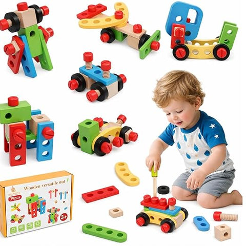 Wooden Tool Set For Kids 39 Pcs - EKT3995