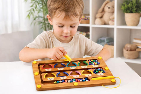 Wooden Magnetic Color And Number Maze For Kids - EKT4012
