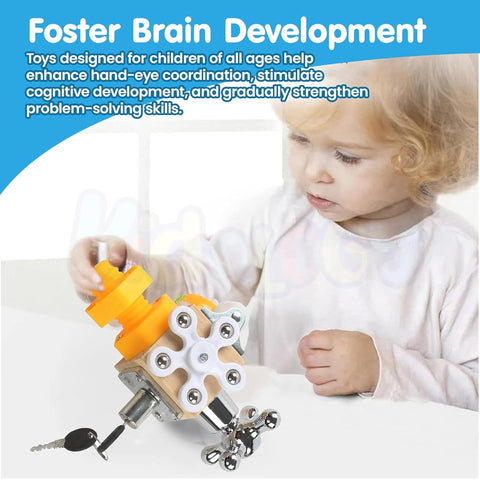 7-in-1 Small Wooden Busy Cube For Kids - EKT4024