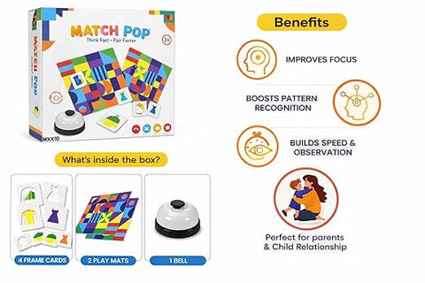 Braintastic Match Pop Fast Matching Game for Kids | Improves Focus, Pattern Recognition & Observation