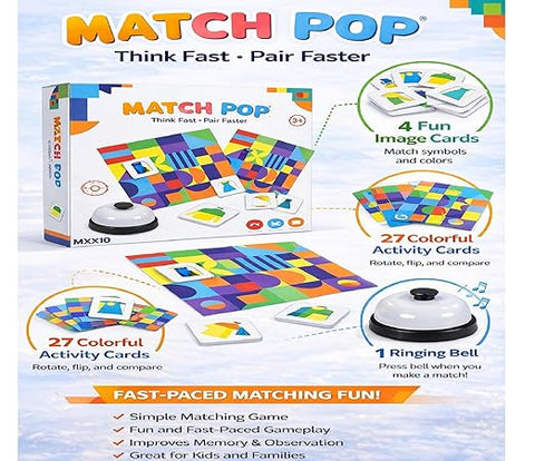 Braintastic Match Pop Fast Matching Game for Kids | Improves Focus, Pattern Recognition & Observation