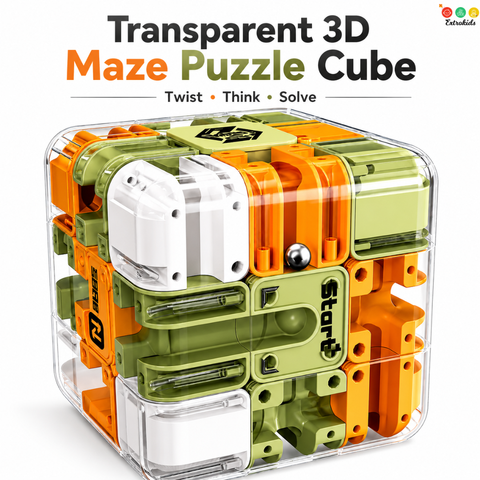 Transparent 3D Maze Puzzle Cube - EKT4027