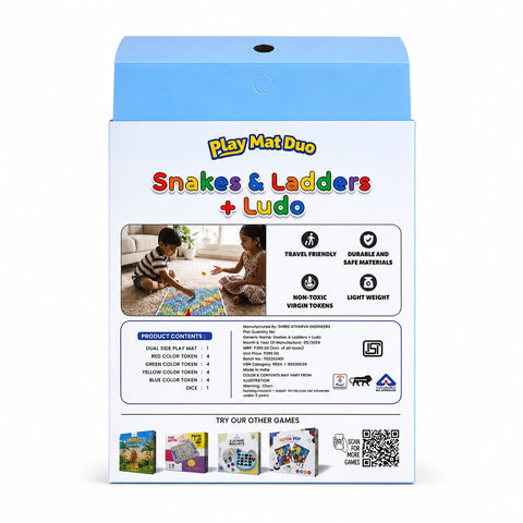 Snakes And Ladders Plus Ludo 10x10 Inch - EKT4034