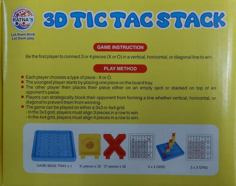 3D Tic Tac Stack Strategy Board Game - EKT4037