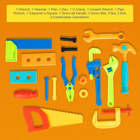 Little Engineers Tool Kit Toys Set of 17 Pcs Pretend Play Toys - EKT4038
