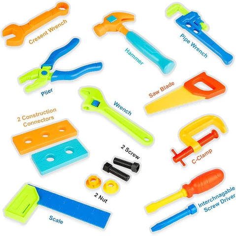 Little Engineers Tool Kit Toys Set of 17 Pcs Pretend Play Toys - EKT4038