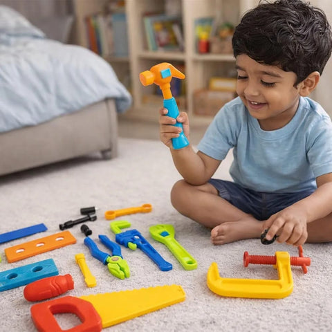 Little Engineers Tool Kit Toys Set of 17 Pcs Pretend Play Toys - EKT4038