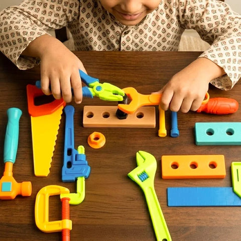 Little Engineers Tool Kit Toys Set of 17 Pcs Pretend Play Toys - EKT4038