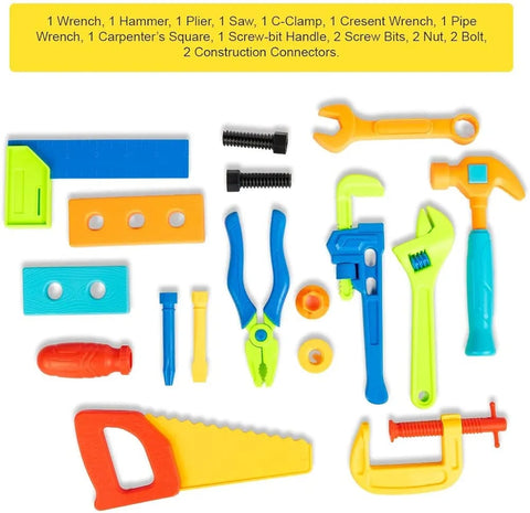 Little Engineers Tool Kit Toys Set of 17 Pcs Pretend Play Toys - EKT4038