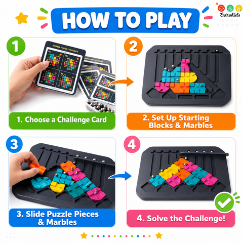 Marble Puzzle Board Game With 64 Challenges - EKT4039