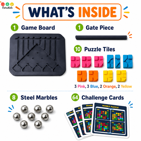Marble Puzzle Board Game With 64 Challenges - EKT4039