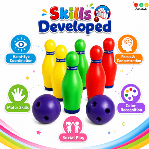 Smart Bowling Play Set 6 Pins And 2 Balls - EKT4059
