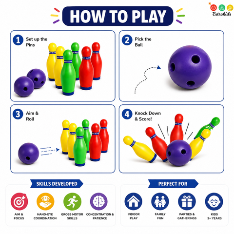 Smart Bowling Play Set 6 Pins And 2 Balls - EKT4059