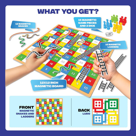Magnetic Snakes and Ladders Infinity Big Board Game with Ludo - EKT4060