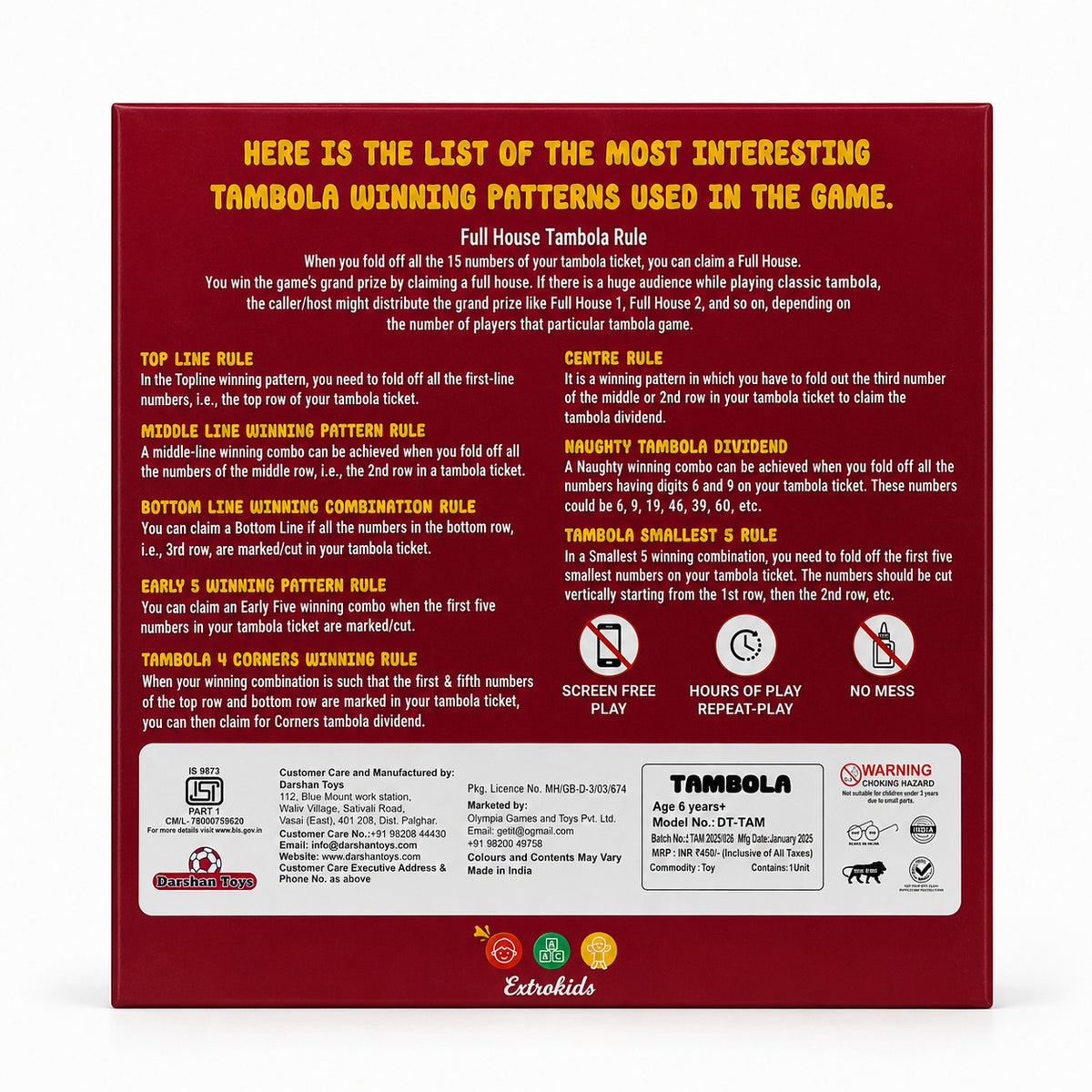 Tambola Kids And Family Game - EKT4064