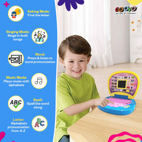 Kids Educational Learning Mini Laptop Toy With LED Display And Musical Effects - EKT4065