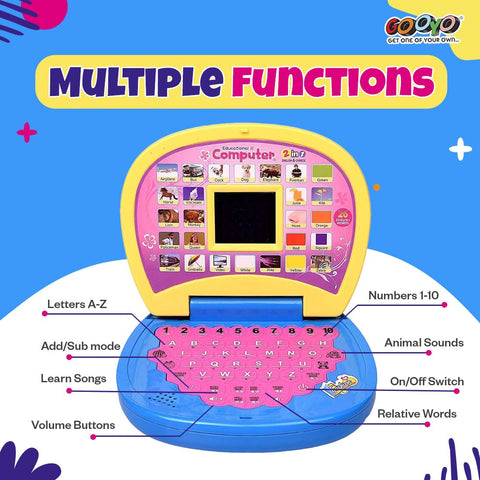 Kids Educational Learning Mini Laptop Toy With LED Display And Musical Effects - EKT4065