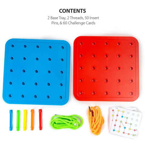 Creative Thread Puzzle Board With Pegs And Challenge Sheets - EKT4070